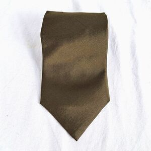 Claybrooke Olive Green Silk Designer Tie - Classic Solid Vintage Wide